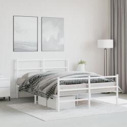 vidaXL fehér fém ágykeret fej- és lábtámlával 140 x 200 cm (355433)