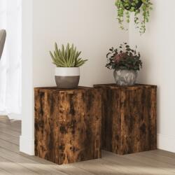 vidaXL 2 db füstös tölgy szerelt fa növénytartó állvány 25 x 25 x 35cm (852910)