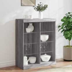 vidaXL szürke sonoma színű tálalószekrény LED-ekkel 81 x 37 x 100 cm (836719) - vidaxl