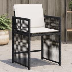 vidaXL 4 db fekete polyrattan kerti szék párnával (365034)