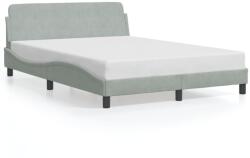 vidaXL világosszürke bársony ágykeret matrac nélkül 140x200 cm (373192)