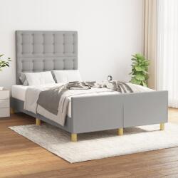 vidaXL világosszürke szövet ágykeret matrac nélkül 120x190 cm (3270541)