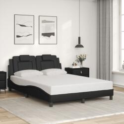 vidaXL fekete műbőr ágykeret fejtámlával 140 x 190 cm (3208089)