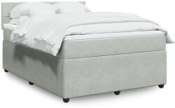 vidaXL világosszürke bársony rugós ágy matraccal 140x190 cm (3287734)