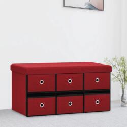 vidaXL bordó összecsukható művászon tárolópad 76 x 38 x 38 cm (338816) - vidaxl