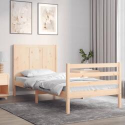 vidaXL tömör fa ágykeret fejtámlával Small Single (3194466)