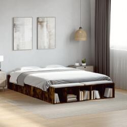 vidaXL füstös tölgy színű szerelt fa ágykeret 120 x 200 cm (3280577)