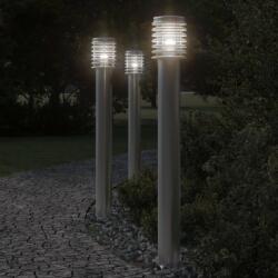 vidaXL 3 db ezüstszínű rozsdamentes acél kültéri állólámpa 110 cm (4006360)