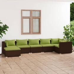 vidaXL 7 részes barna polyrattan kerti ülőgarnitúra párnákkal (3101828)
