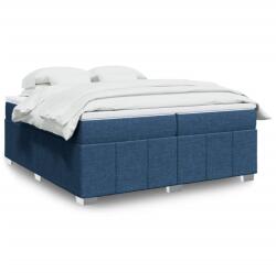 vidaXL kék szövet rugós ágy matraccal 200 x 200 cm (3285504)