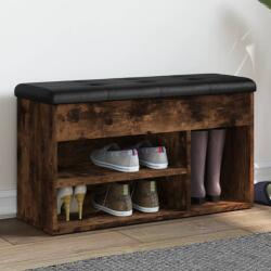 vidaXL füstös tölgy színű szerelt fa cipőtároló pad 82 x 32 x 45, 5 cm (835030)