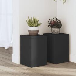vidaXL 2 db fekete szerelt fa növénytartó állvány 20 x 20 x 30 cm (852898) - vidaxl