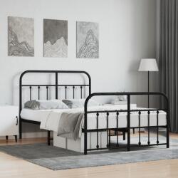 vidaXL fekete fém ágykeret fej- és lábtámlával 120 x 190 cm (352593)