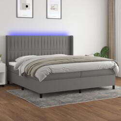 vidaXL sötétszürke szövet rugós és LED-es ágy matraccal 200x200 cm (3138502)