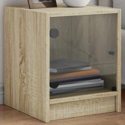 vidaXL 2 db sonoma tölgy színű éjjeliszekrény üvegajtókkal 35x37x42 cm (836348)