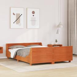 vidaXL viaszbarna tömör fenyőfa ágy matrac nélkül 140 x 200 cm (3302284)