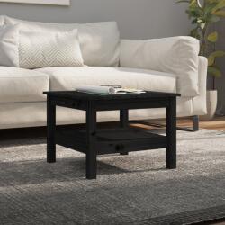 vidaXL fekete tömör fenyőfa dohányzóasztal 55 x 55 x 40 cm (814273)