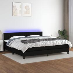 vidaXL fekete szövet rugós és LED-es ágy matraccal 200x200 cm (3133343)