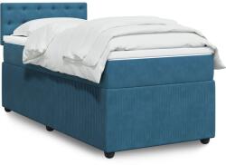 vidaXL Kék bársony rugós ágy matraccal 100 x 200 cm (3289978)