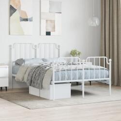 vidaXL fehér fém ágykeret fej- és lábtámlával 120 x 190 cm (373951)