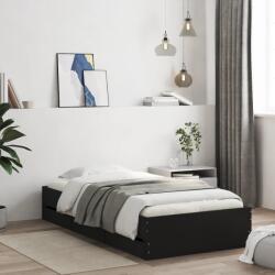 vidaXL fekete szerelt fa ágykeret 90 x 200 cm (3207295)