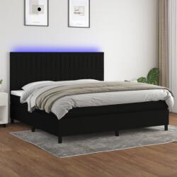 vidaXL fekete szövet rugós és LED-es ágy matraccal 200x200 cm (3135063)