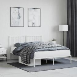 vidaXL fehér fém ágykeret fejtámlával 140 x 190 cm (374486)