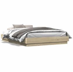 vidaXL sonoma tölgy színű ágykeret LED-világítással 150x200 cm (3209788)