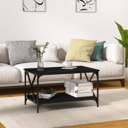 vidaXL fekete szerelt fa és vas dohányzóasztal 80 x 50 x 45 cm (823317)