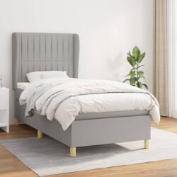 vidaXL világosszürke szövet rugós ágy matraccal 90x190 cm (3128645)
