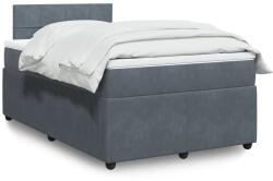 vidaXL sötétszürke bársony rugós ágy matraccal 120x190 cm (3289987)
