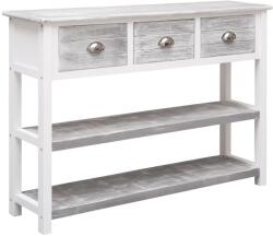 vidaXL antik szürke tömör császárfa tálalószekrény 108 x 30 x 76 cm (338543)
