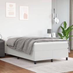 vidaXL fehér műbőr rugós ágy matraccal 120 x 200 cm (3144597)