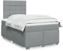 vidaXL világosszürke szövet rugós ágy matraccal 120 x 190 cm (3290427)