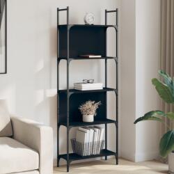 vidaXL 5 szintes fekete szerelt fa könyvespolc 60, 5x24x166, 5 cm (838863)