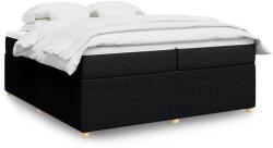 vidaXL fekete szövet rugós ágy matraccal 200 x 200 cm (3285597)
