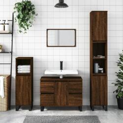 vidaXL barna tölgyszínű szerelt fa mosdószekrény 80 x 33 x 60 cm (831667) - vidaxl