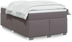 vidaXL szürke műbőr rugós ágy matraccal 120 x 200 cm (3285207)