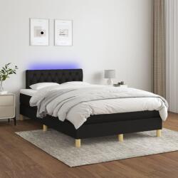 vidaXL fekete szövet rugós és LED-es ágy matraccal 120 x 200 cm (3133943)