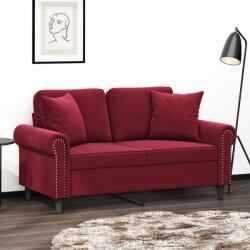 vidaXL 2 db bordó bársony díszpárna 40 x 40 cm (349489) - vidaxl