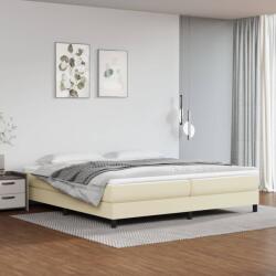 vidaXL krémszínű műbőr rugós ágy matraccal 200 x 200 cm (3144281)