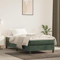 vidaXL sötétzöld bársony zsebrugós matrac gyerekeknek 80 x 160 cm (4016549) - vidaxl