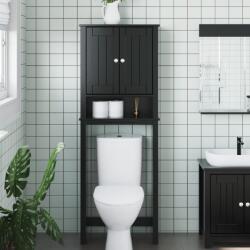 vidaXL BERG fekete tömör fa WC feletti tároló 60 x 27 x 164, 5 cm (358555)