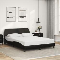 vidaXL fekete műbőr ágykeret fejtámlával 120 x 200 cm (373158)