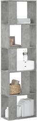 vidaXL 5 szintes betonszürke szerelt fa könyvespolc 45x23, 5x162, 5 cm (852783)