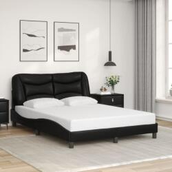vidaXL fekete műbőr ágykeret fejtámlával 140 x 190 cm (3207995)