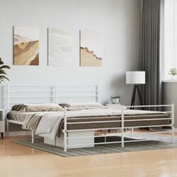 vidaXL fehér fém ágykeret fej- és lábtámlával 193 x 203 cm (352392)