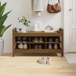 vidaXL mézbarna tömör fenyőfa előszoba pad 110 x 40 x 60 cm (821792) - vidaxl