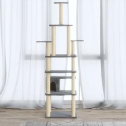 vidaXL világosszürke macskabútor szizál kaparófákkal 183 cm (171483) - vidaxl
