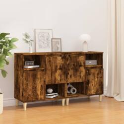 vidaXL 2 db füstös tölgy színű szerelt fa tálalószekrény 60x35x70 cm (3185724)